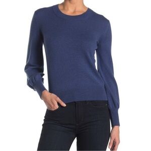 Everlane 100% Cashmere Lantern Sweater Balloon Sleeve Small Blue